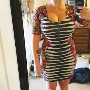 Floral stripe dress